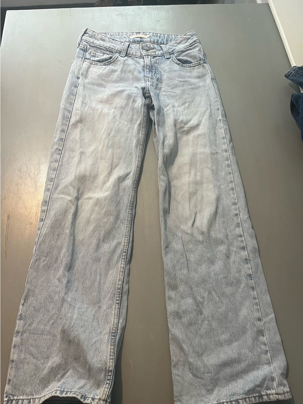 Levi’s Superlow Wide Leg Jeans Light Wash Low Rise Denim Size 25